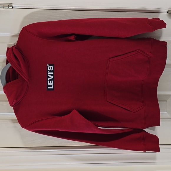 LEVIS BRAND SIGNATURE BOYS RED PULLOVER HOODIE SWEATSHIRT SIZE LARGE - Picture 1 of 11